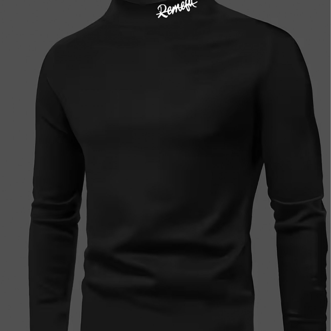 TEMU Men's Long-sleeve T-shirt - A Minimalist High-neck Shirt Suitable For Fitness And Casual Wear, Machine Washable, Versatile For Formal And Casual