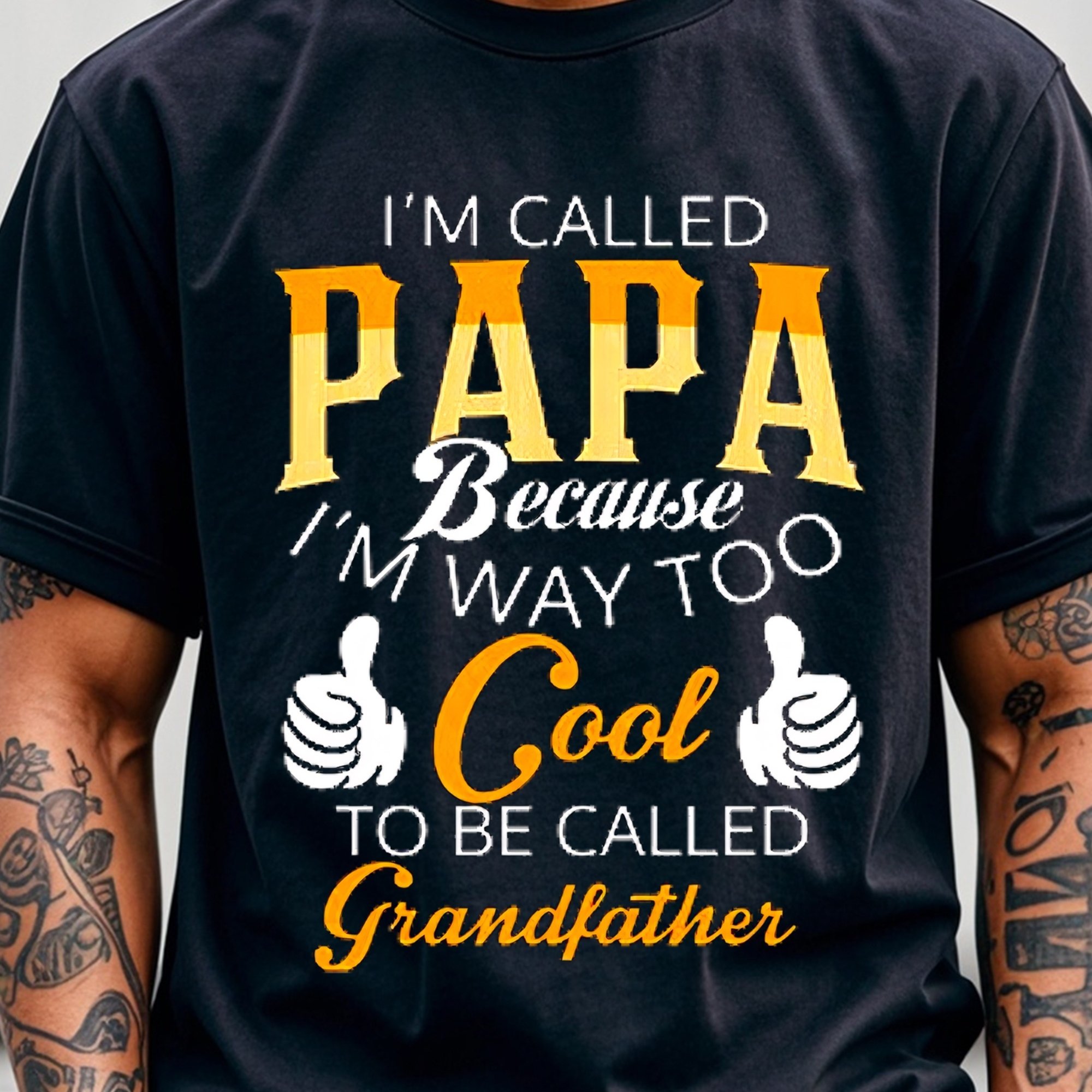 TEMU Papa I'm Way To Be Called Grandfather T-shirts For Men Mens T-shirts Cotton T-shirts For Men Funny T-shirts Crew Neck Casual T-shirt Soft 100%