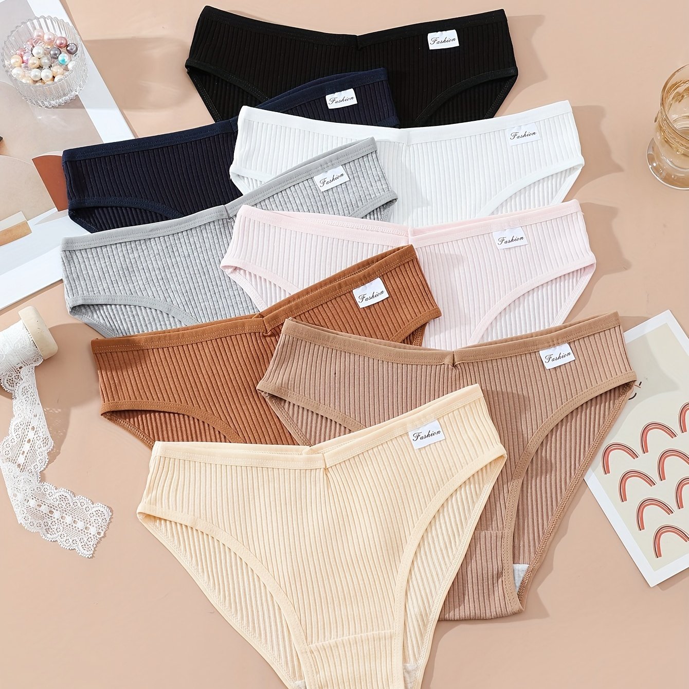 8-pack Of New Autumn And Winter Sexy Mid-' Underwear, Seamless And Lifting Panties For