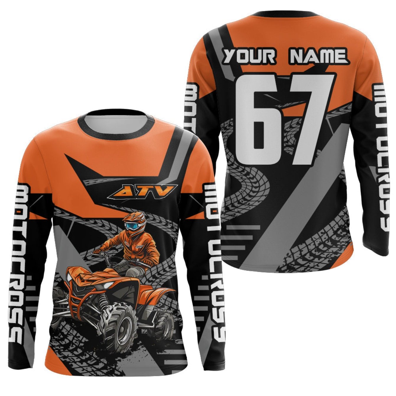 TEMU Hauts manches longues personnalisés | Design pneu de course tout-terrain | Combinaison de sport | Tenue de vélo | Équipement de cyclisme manches