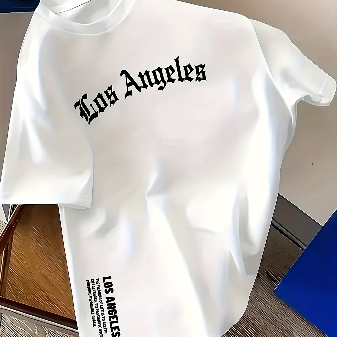 Image of California Boys' Letter Printed T-shirt, Casual Round Neck, Polyester Fiber, Elastic Fabric, Summer Top, , Teen Fashion T-shirt