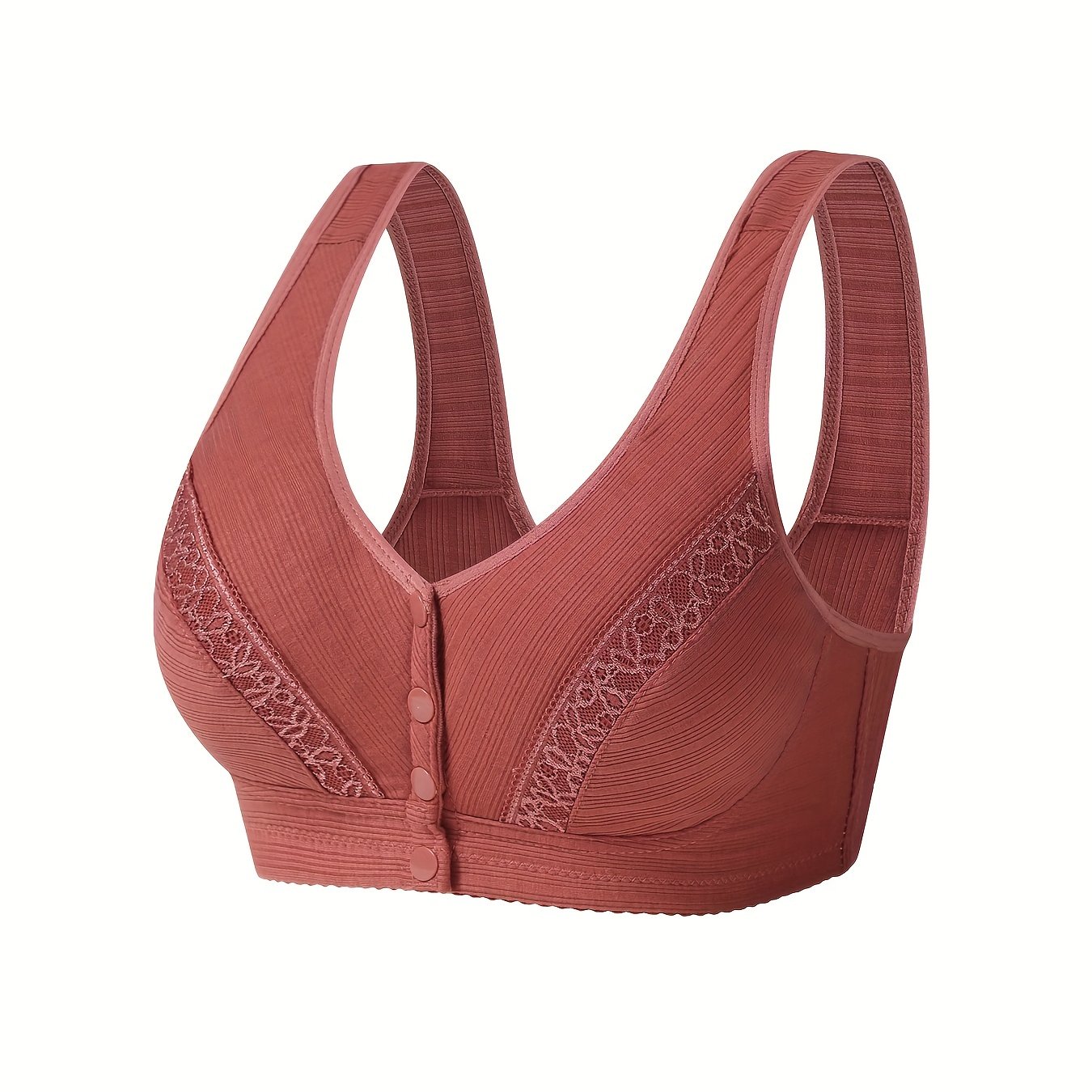 Front Buckle Wireless Bra Comfy Breathable Full Coverage Bra - Temu Italy