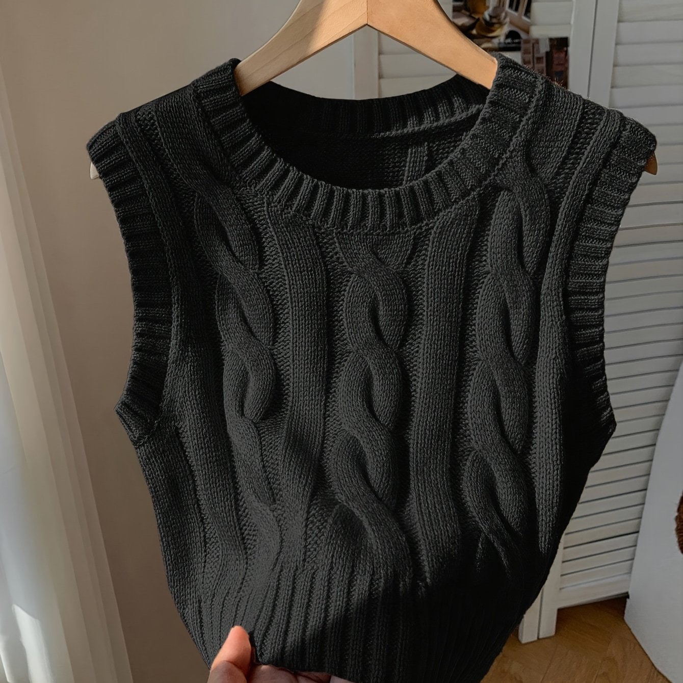 TEMU Women' Color Round Neck Vest Sweater
