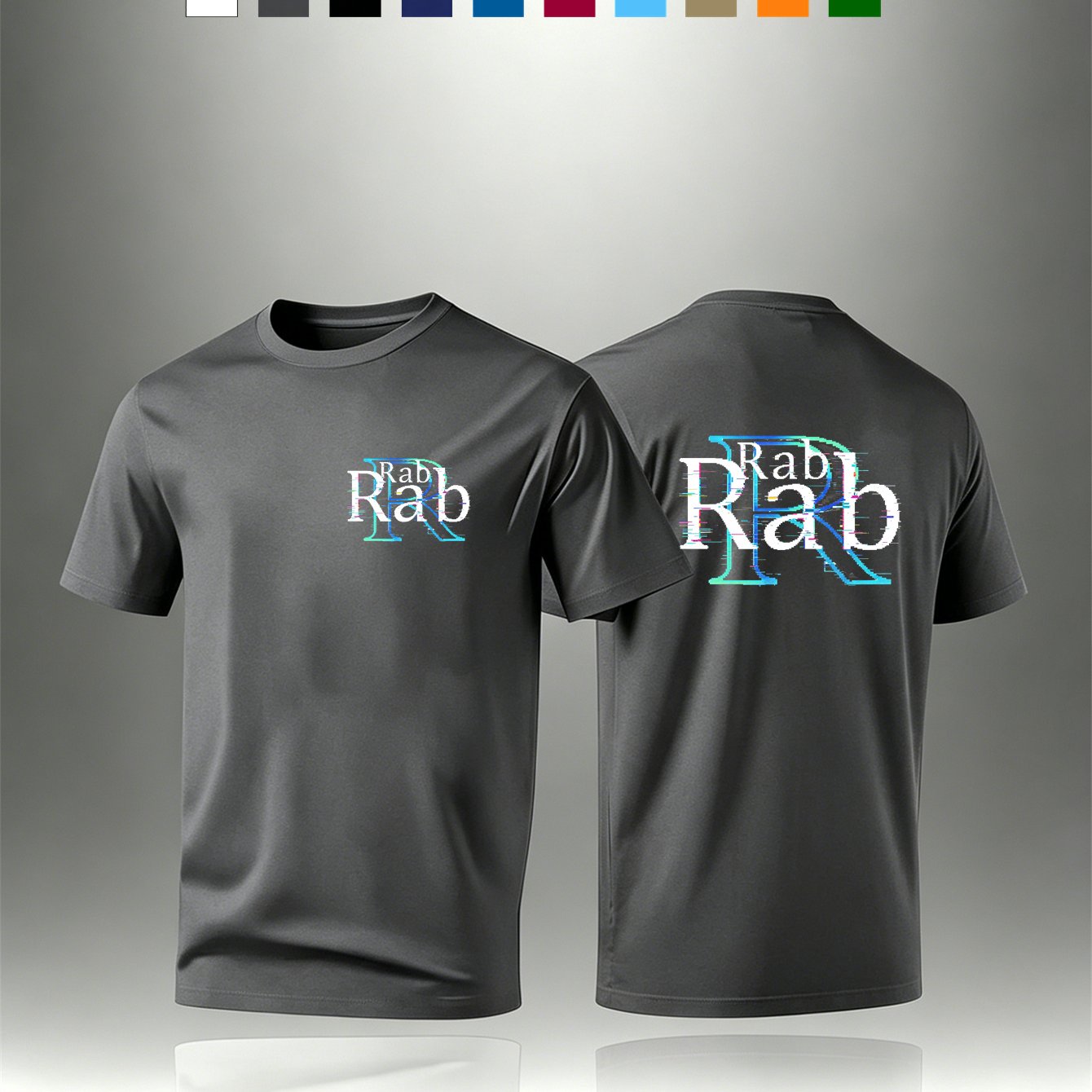 TEMU Rab Art Double-sided Print Men's T-shirt, 10 Colors , Breathable And Quick-drying