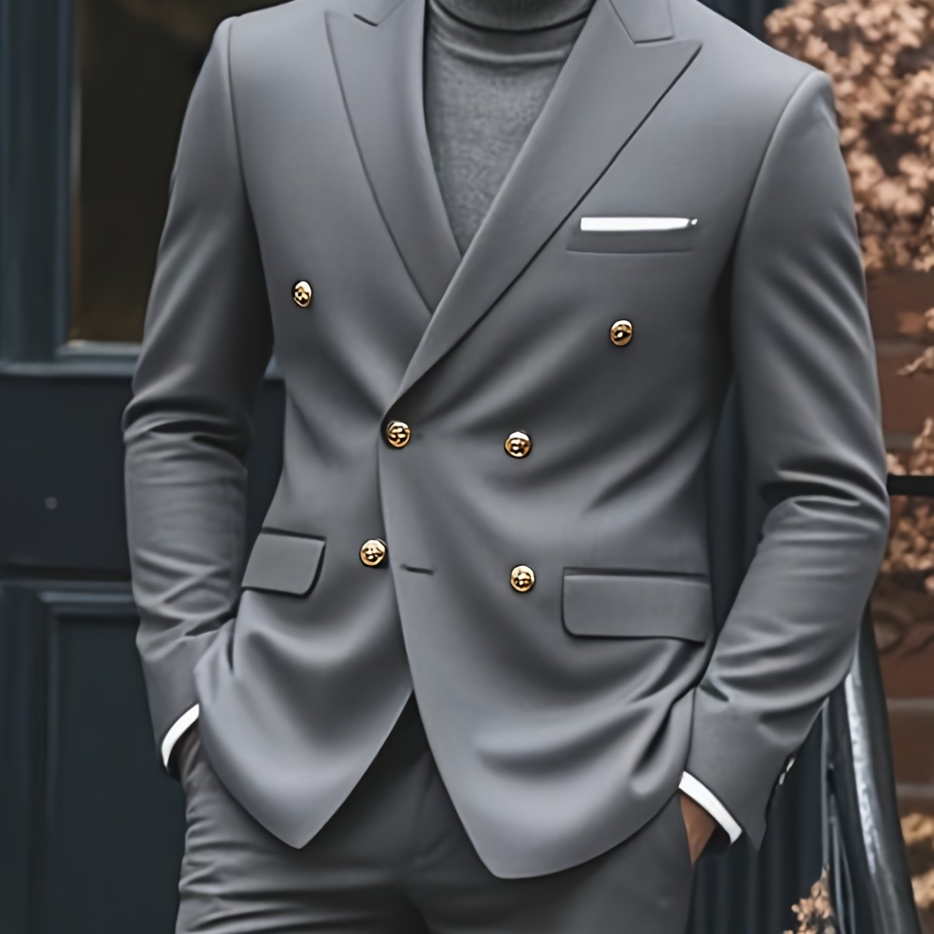 TEMU Men's 2pcs Lapel Suit Set Blazer And Trousers Formal Wear Suitable For Wedding Party Interview Fashion Trendy