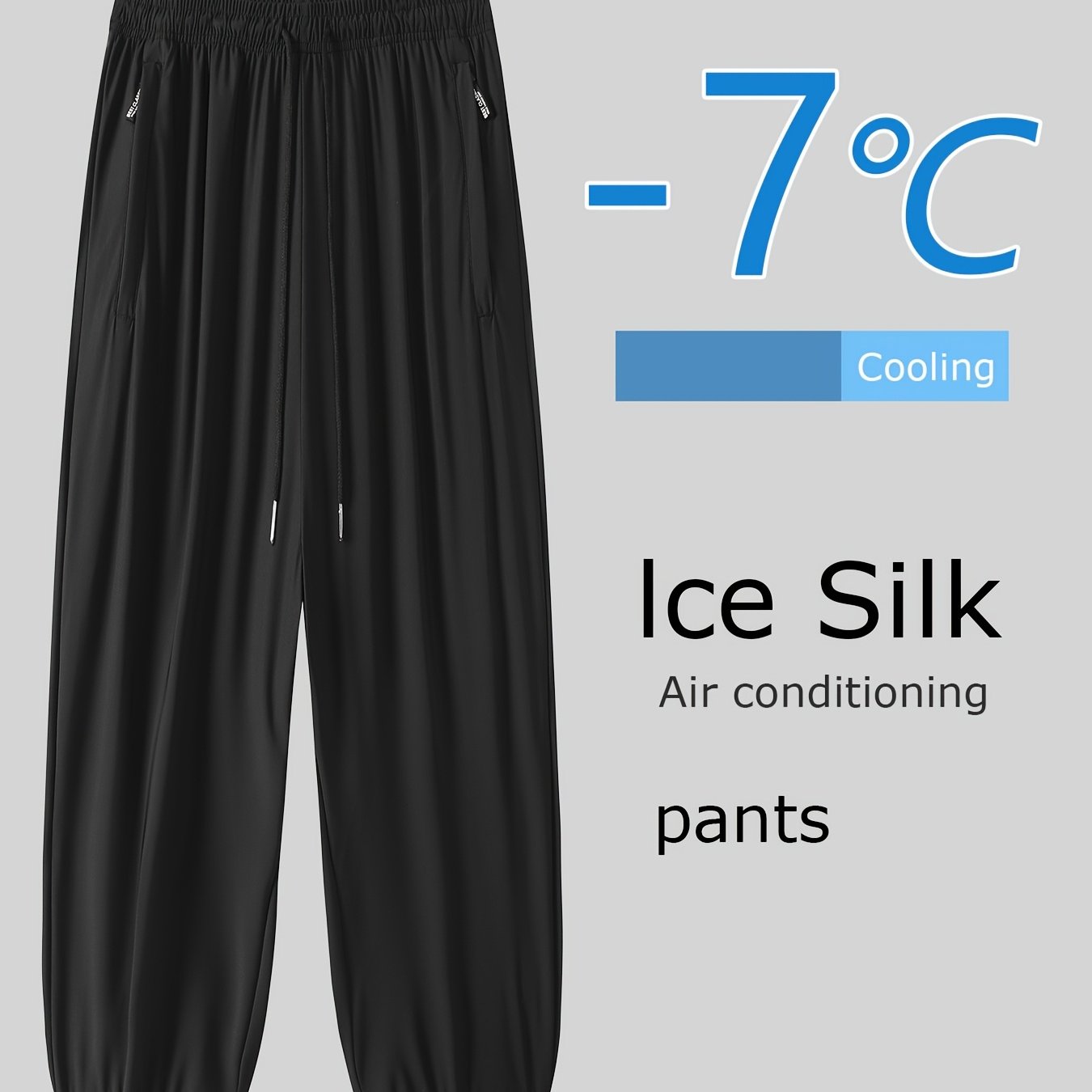 Image of [ Obm] Tapered Hidden Zipper Quick-dry Men's Long Pants, High-stretch Outdoor Athletic Trousers With Drawstring Elastic Men's Pants
