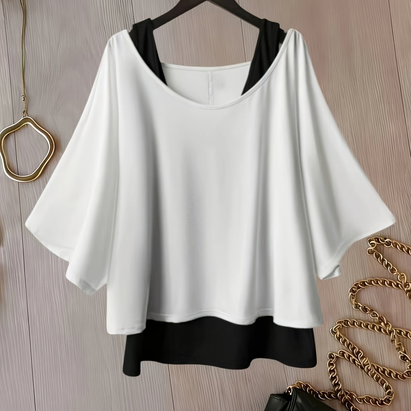 Plus Size New Women's Casual T-shirt Vest Set