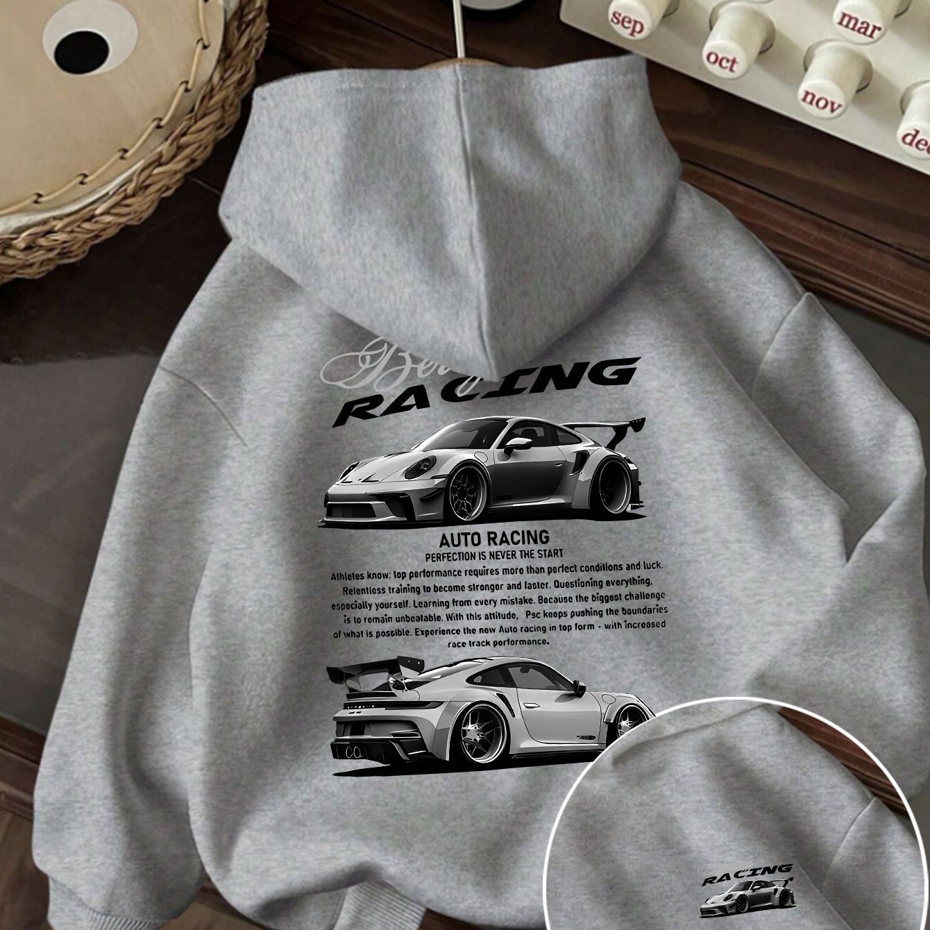 Image of A Trendy Hoodie Designed With Car Graphic And Text Theme High Quality Thickened Women's Hoodie Suitable For Autumn And Winter Daily Wear Casual Or As A Gift For Car Enthusiast