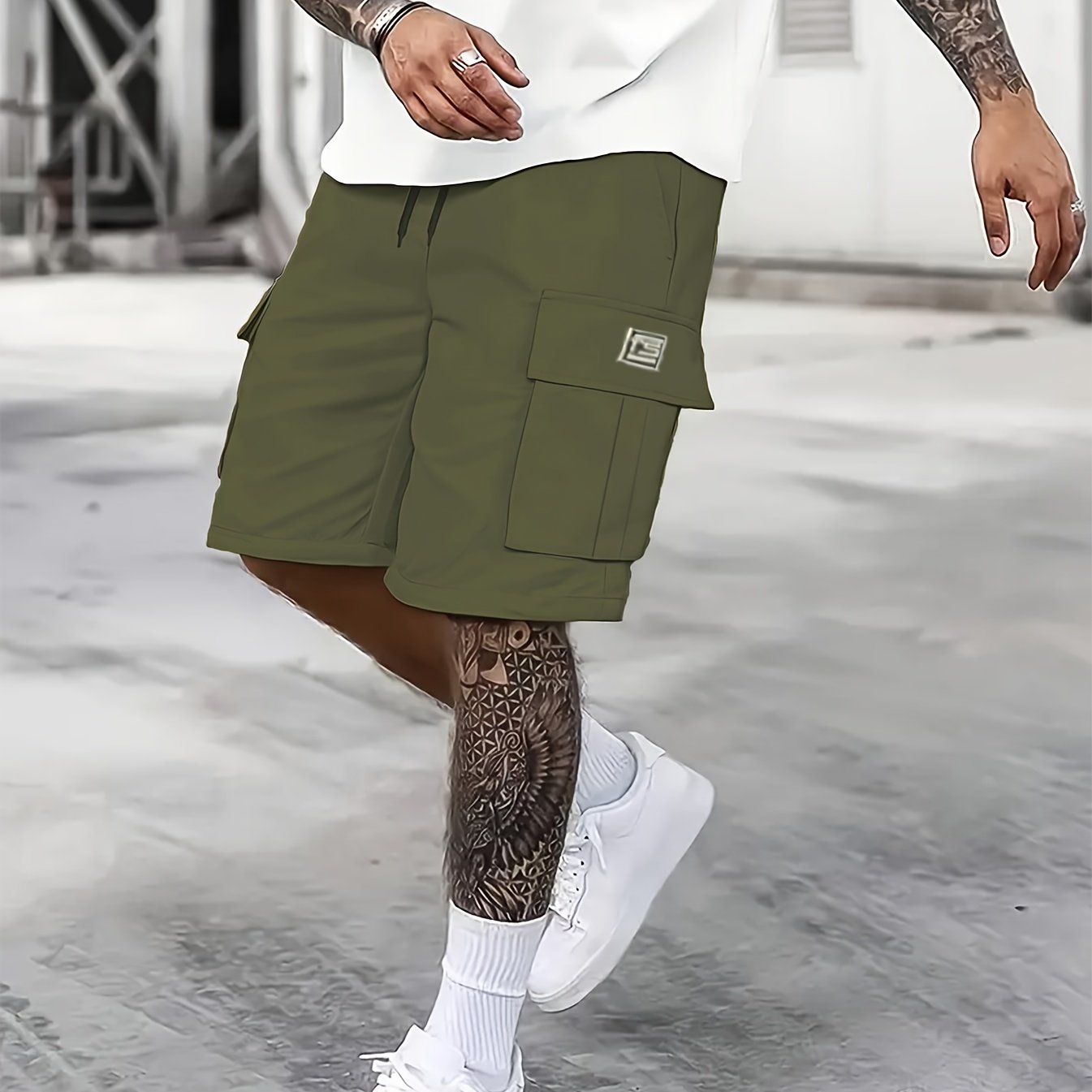 TEMU 1-pack Men's Cargo Shorts With Multi-, Suitable For Sports And Outdoor Activities
