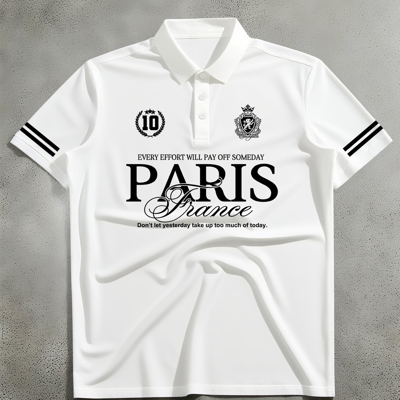 TEMU 's Short Sleeve Shirt, American Paris Theme With Badge Print Shirt