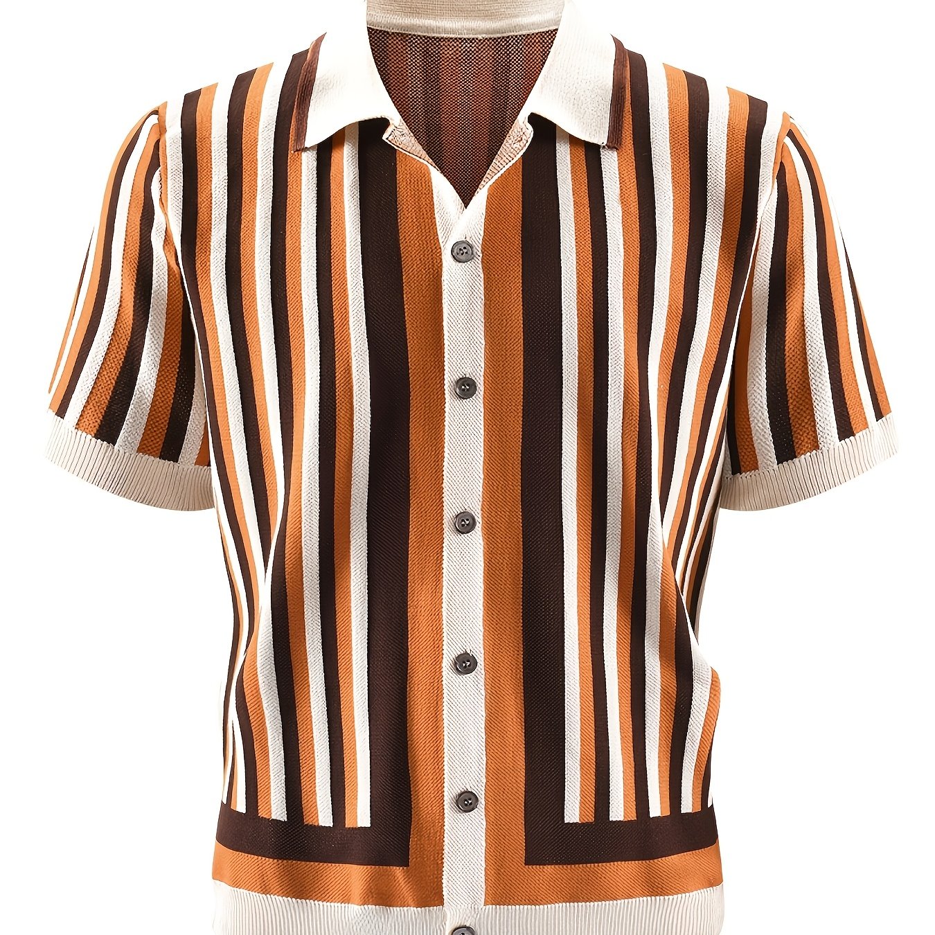 TEMU Men's Casual Bohemian Style Short Sleeve Shirt Lightweight Breathable Fabric For Beach Holiday And Resort Wear