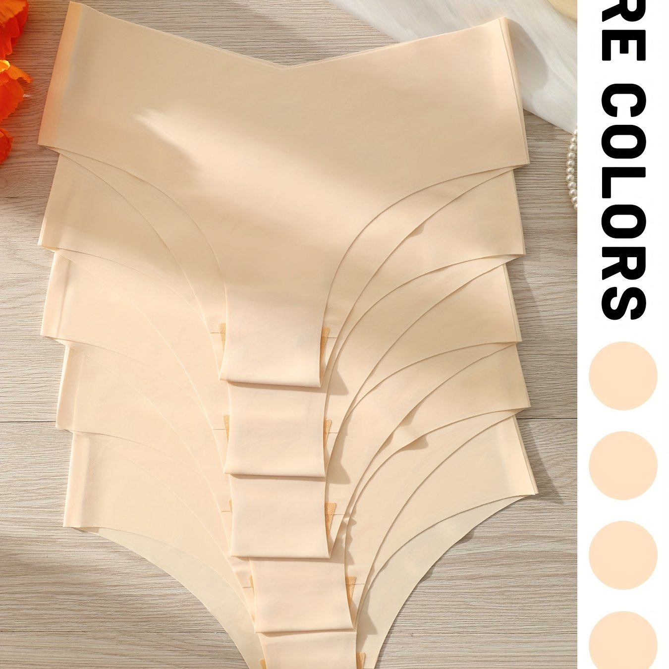 E-shop 5-teiliges Damen-Yoga-Sport-Slip-Set in Unifarben, nahtlos, bequem atmungsaktiv, einfache Unterwäsche für alle Jahreszeiten