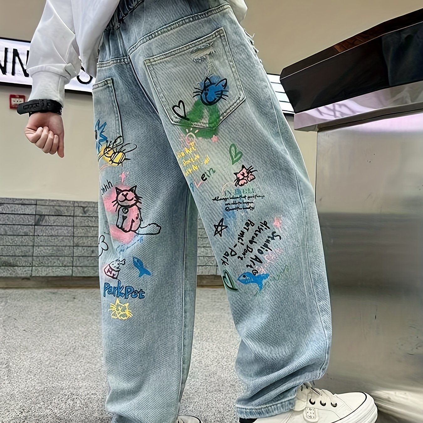 Boys' Spring Autumn Denim Jeans, Long Pants