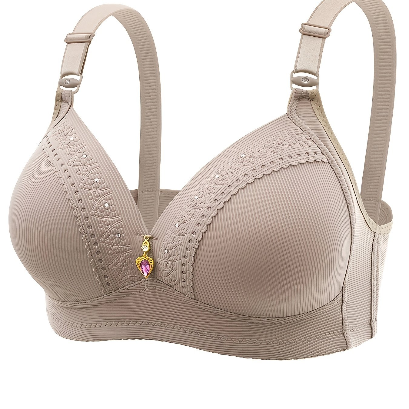 Rhinestone Decor Push Bra Comfy Breathable Lifting Bra - Temu