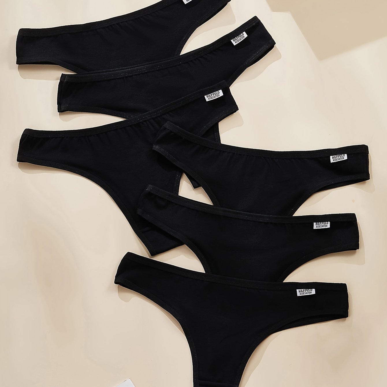 Image of 6pcs Women's Underwear, Easy And Comfortable Design, Breathable Low-rise Thongs