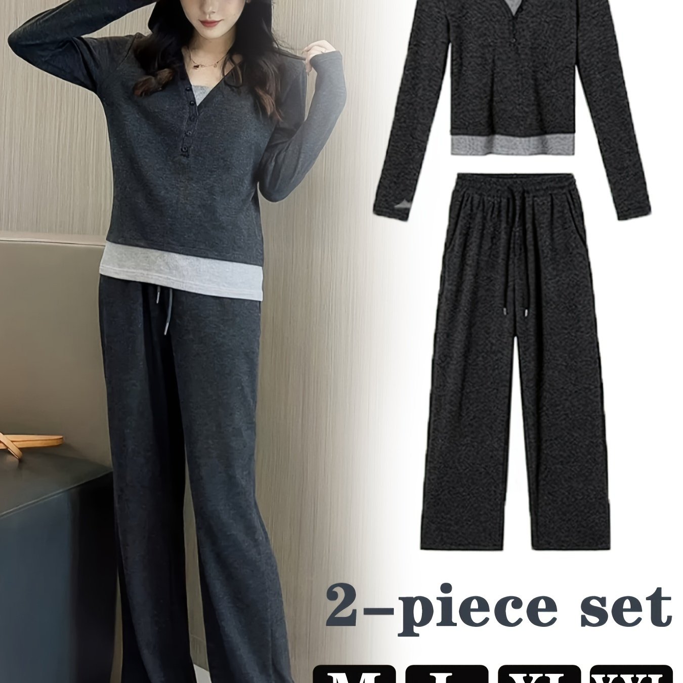 TEMU A Outfit A Fit Cardigan Set For Preventing , Worn Comfortably To A , Consisting Of A Top And Pants Set.