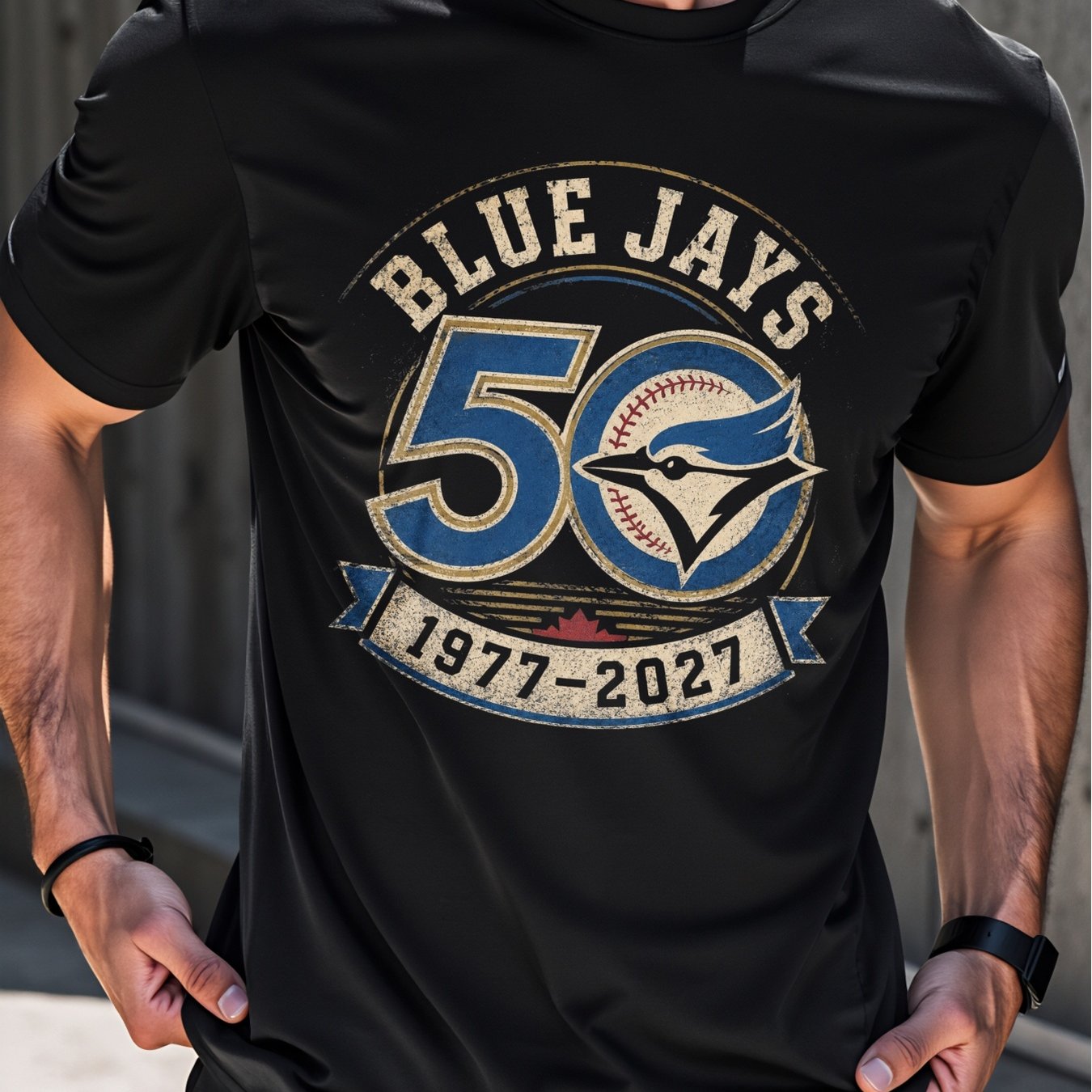 TEMU T-shirt pour Homme 50e Anniversaire Logo Baseball 19772027, Design Vintage Ample pour Fans de Sport, Coupe Ample, Col Ras du Cou avec Imprimé