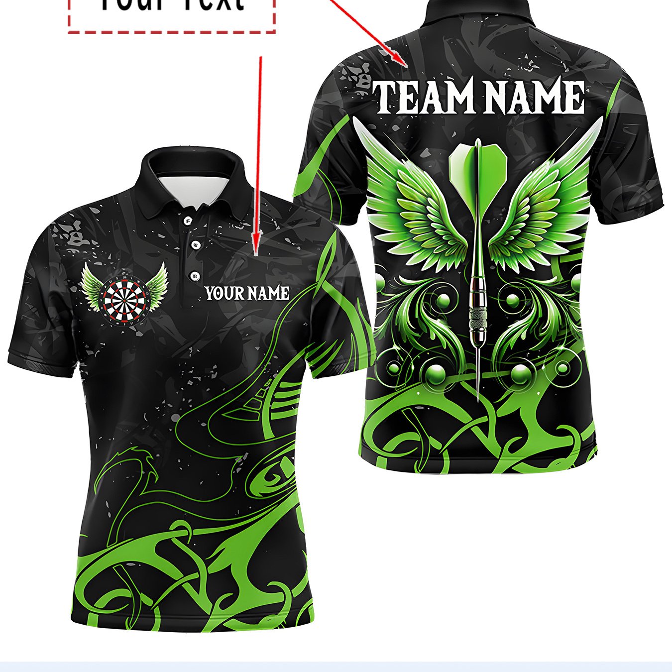 TEMU Custom Men's Dart Shirt In Plus Size | Washable, Featuring , Breathable, Casual Fit With Collar | Suitable For Competitions And Training | Dart