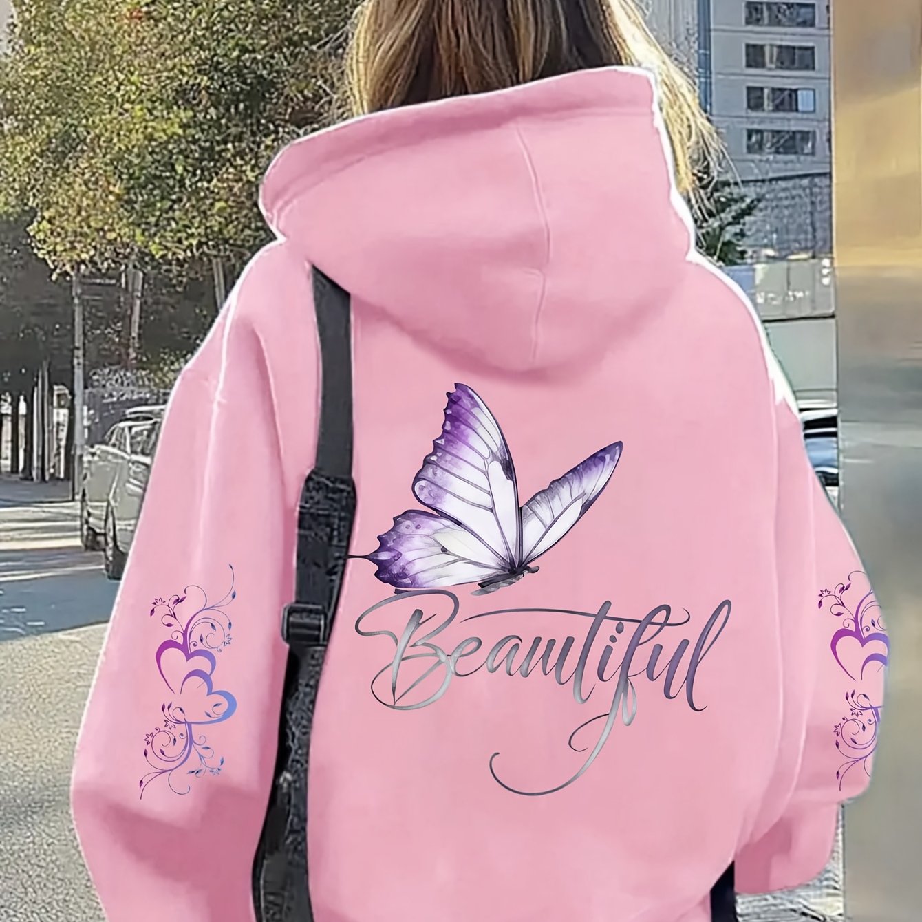 TEMU New Low-cost Trend Retro Style Women's Plus-size Fashion Sports Hoodie, () 3 Printed Ins Wind Leisure Sports Zipper Cardigan Jackets, Machine