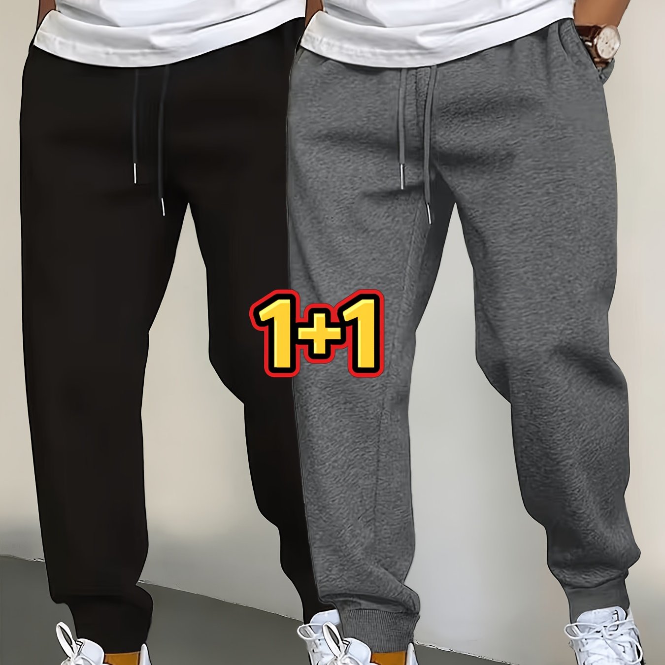 TEMU 2pcs Set, Unisex Couple's Fashionable, Trendy, Cool, Stylish, And Minimalist Solid-color Long Pants, Made Of Comfortable And Soft Fabric, With
