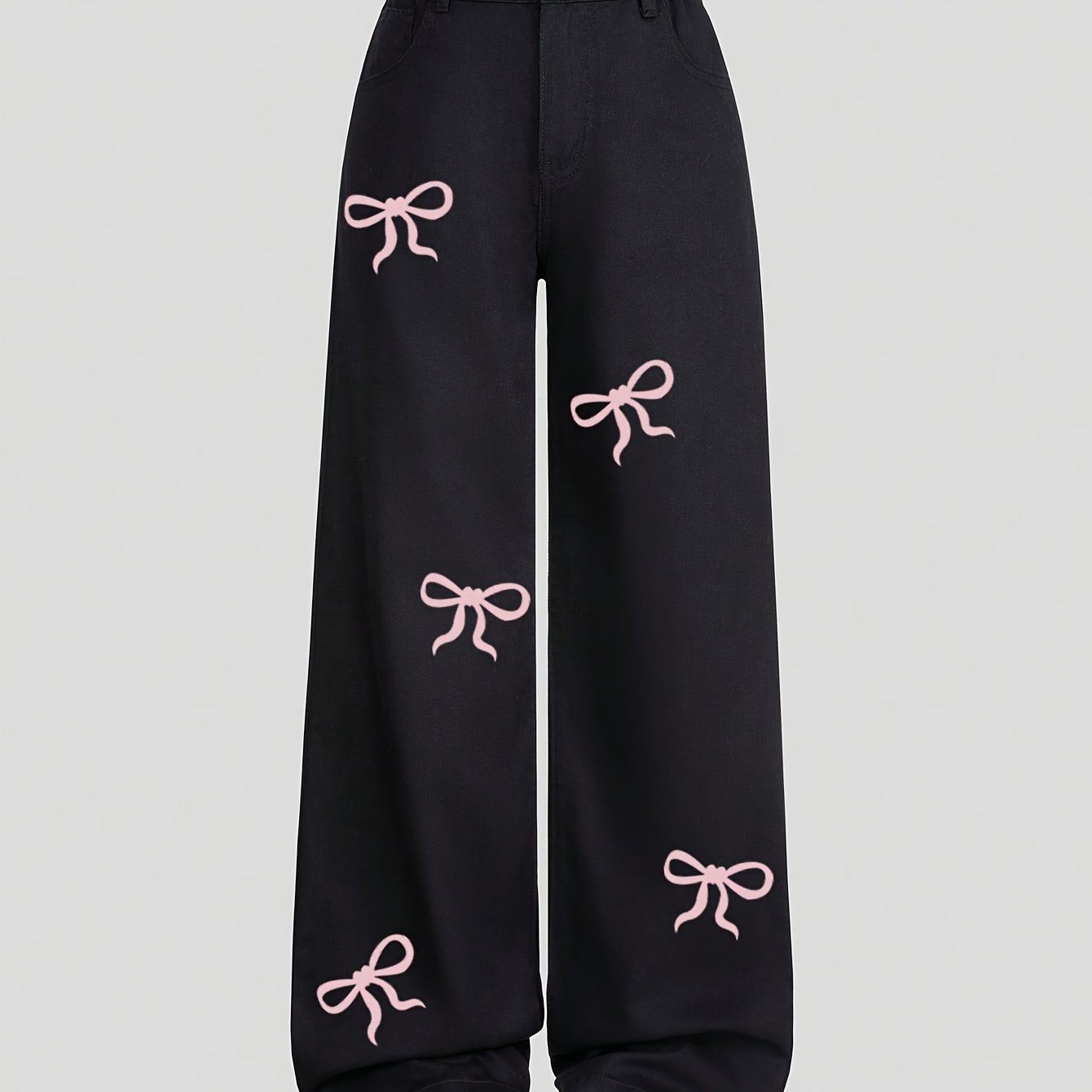Image of Girls' Washed Denim Denim, 3d Bow Embroidery Detail | Style | Trendy Kids' Item