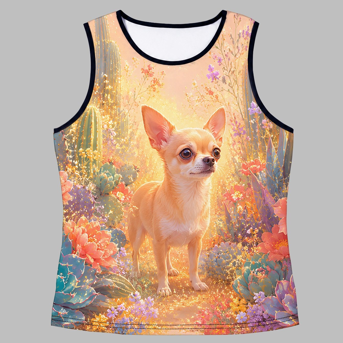 TEMU Amber Chihuahua Women's Round Neck Top Vest