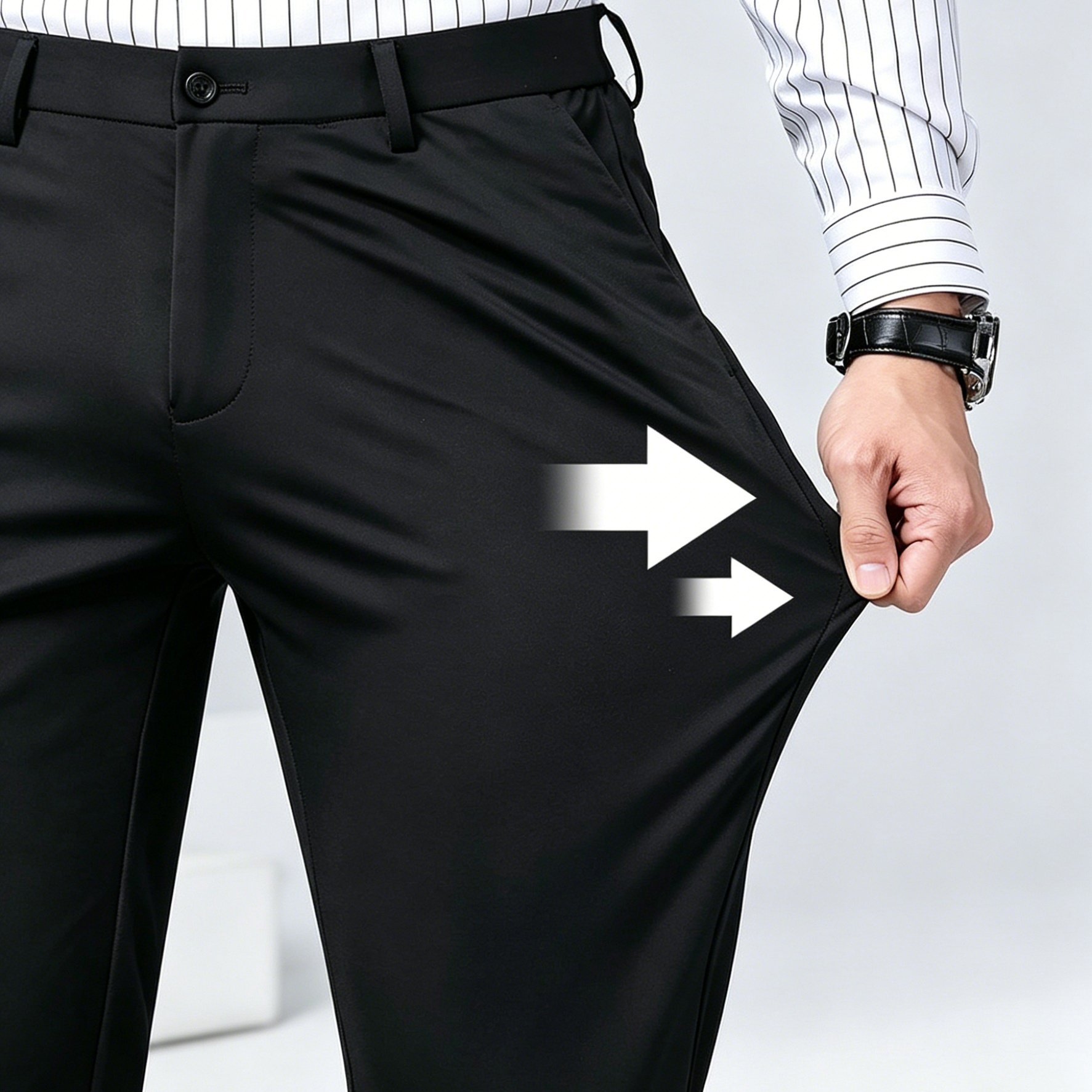 TEMU Stretch Cooling Trousers Classic Men's Business Casual Trousers Straight Non-iron Dress Pants Long Trousers