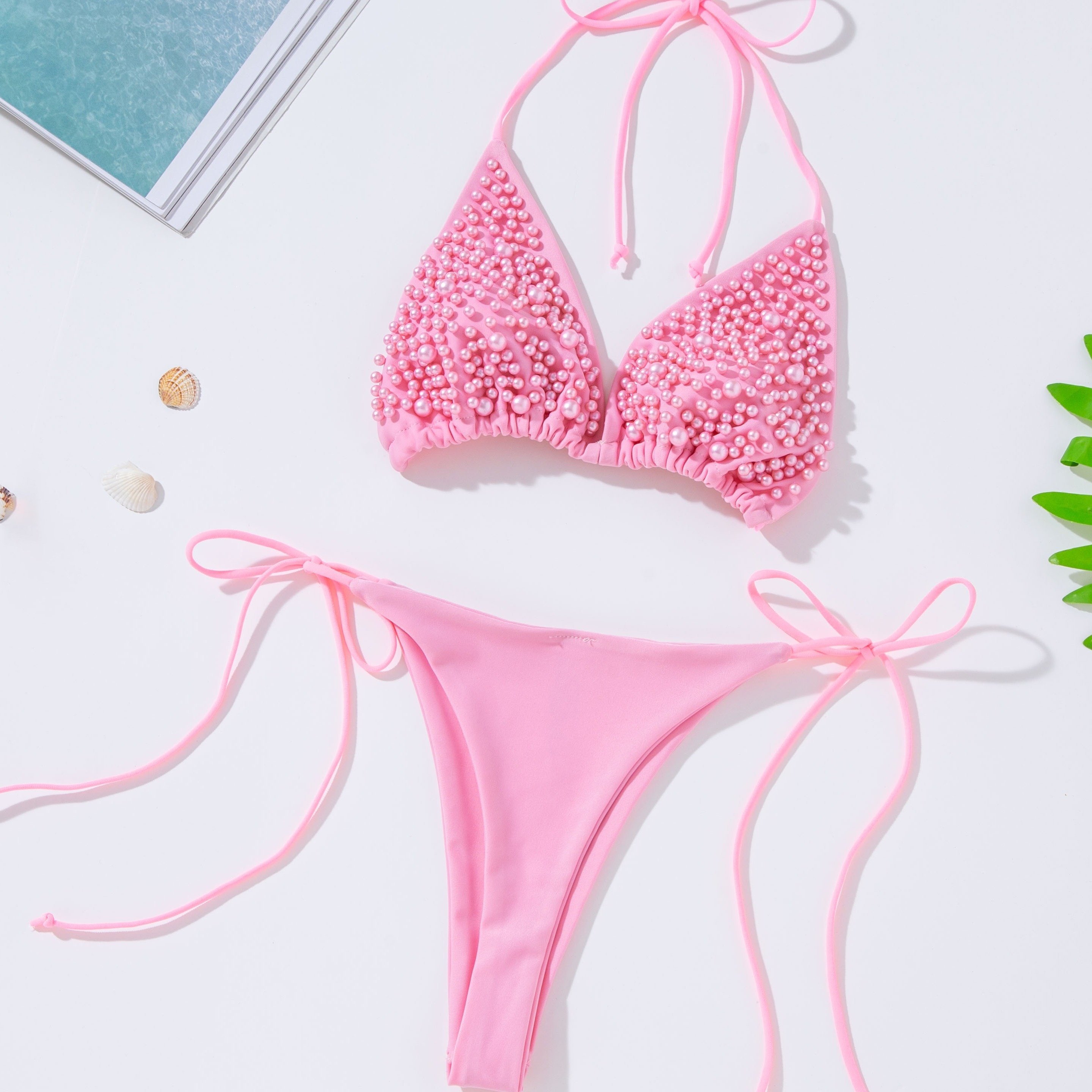 Sexy Pearl Split Bikini Set