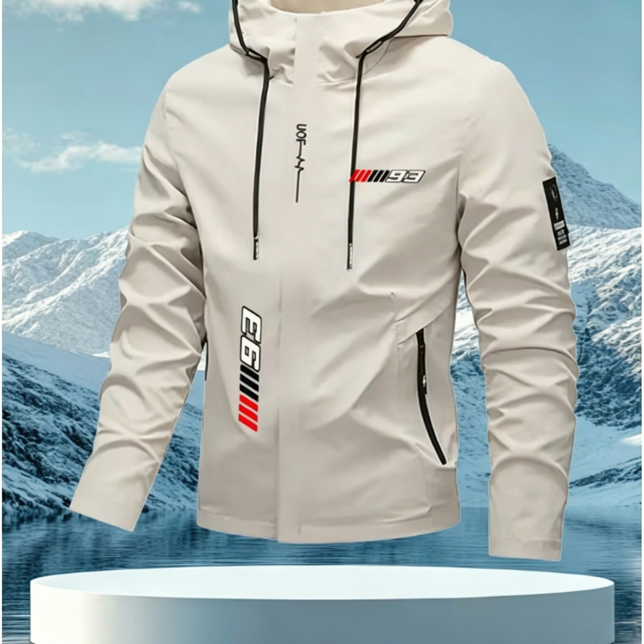 TEMU Men's Ski Jacket, High-quality Windproof Outdoor Sports Coat, Essential For Snow Exploration, Featuring A Fashionable, Lightweight, And