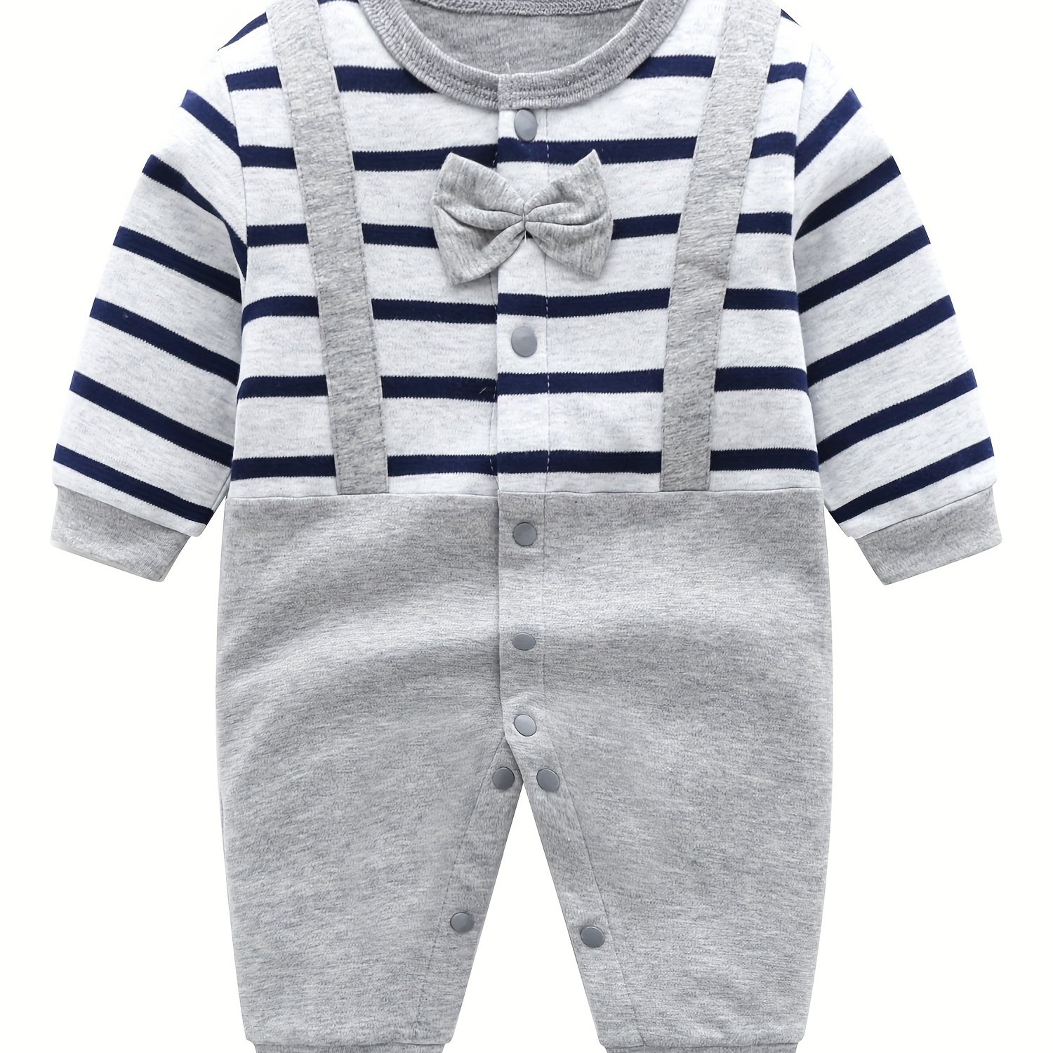 Image of Baby Boy Spring Summer Newborn Bodysuit Pure Cotton 0-3-12 Months Infant Clothes Romper Stylish Cute Crawling Suit, Perfect For Outdoor