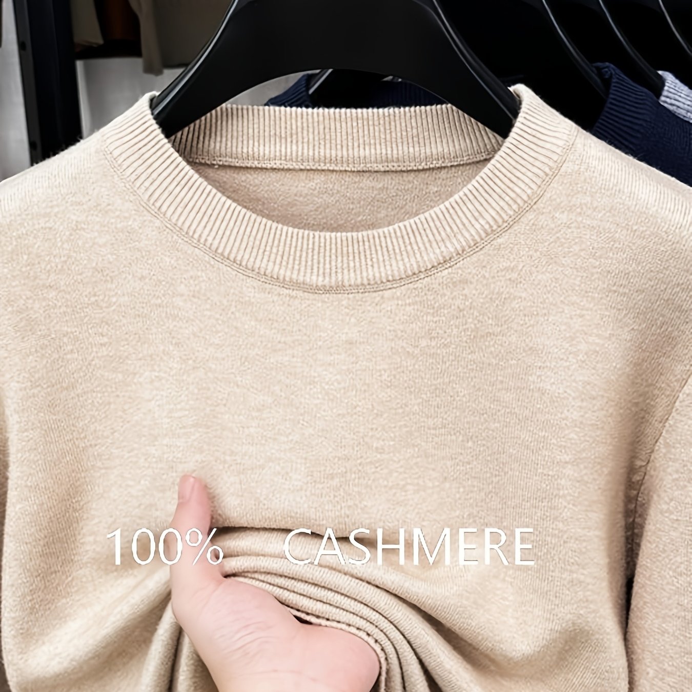 TEMU AW26 CHOIX DE CADEAU Automne et Hiver Pull Tricoté 100% Couleur Unie, Style Homme, Pull à Manches Longues Tendance 1pc