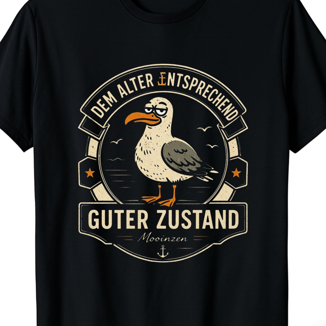 Image of Dem Alter Entsprechend Guter Zustand Seagull Graphic Neutral T Shirt Daily Casual Short Sleeve Fit Outdoor Leisure Tee Gift