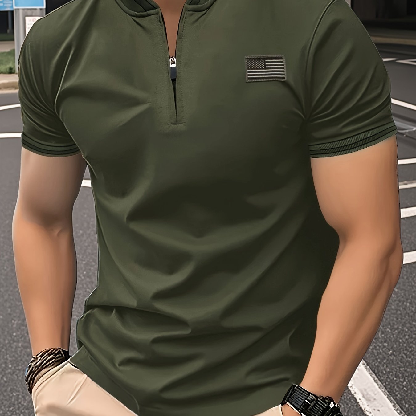 TEMU Chemise Henley d'été 2024 transfrontalière pour homme, sport, loisirs et mode