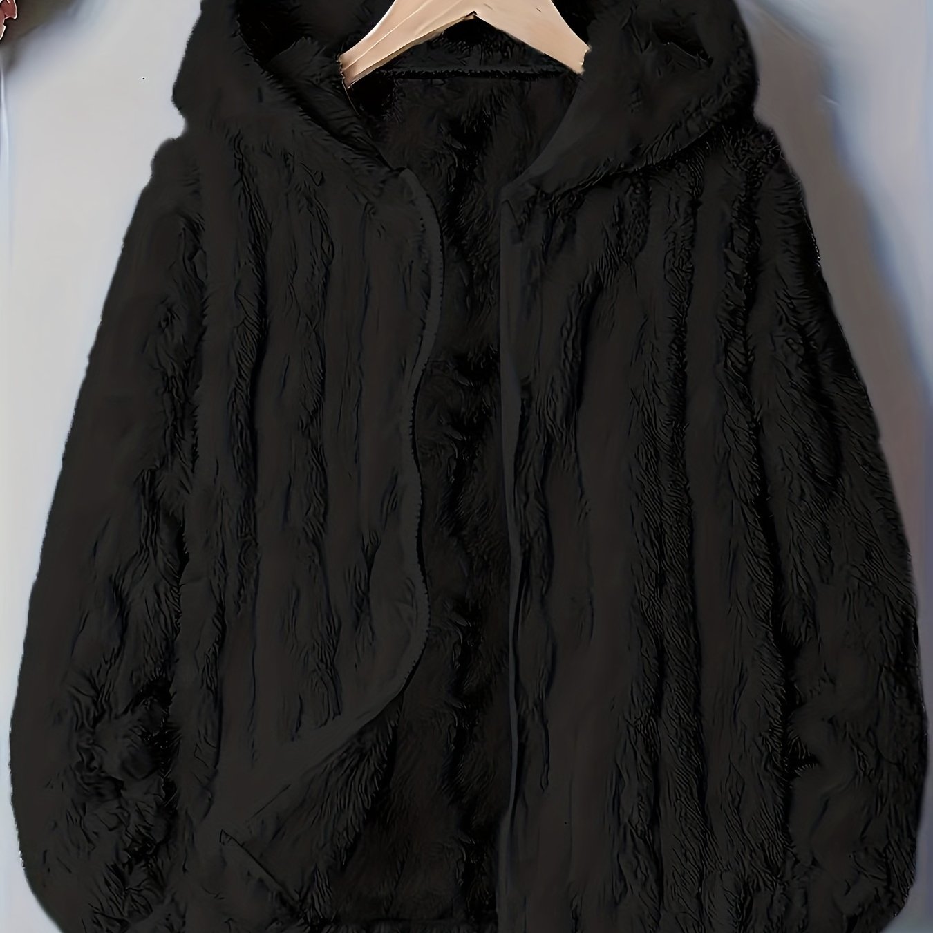 Plus Size - Autumn Winter Warm Thick Fleece Hooded Sweatshirt, Loose Casual Jacket, Coral Fleece Material, Plus Size Women's Jacket/winter Coat, Plus Size Women's Outerwear, Elegant Women's Shawl
