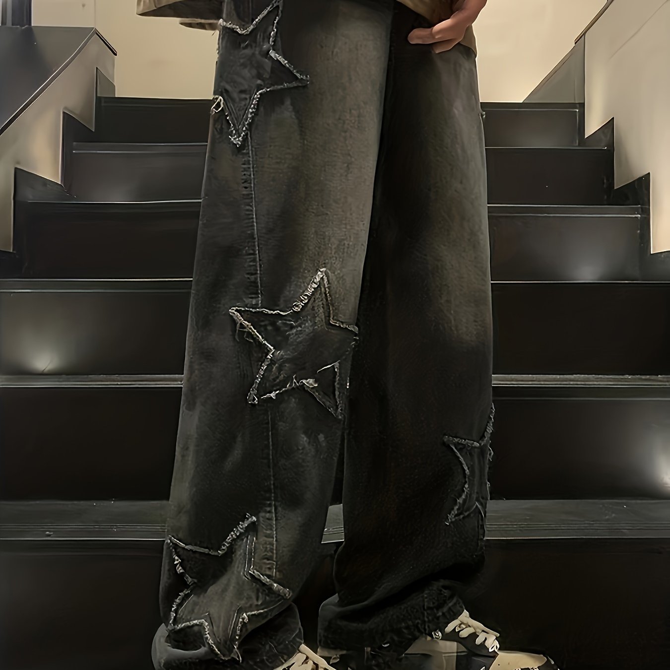 Star Embroidered Jeans For Men 555
