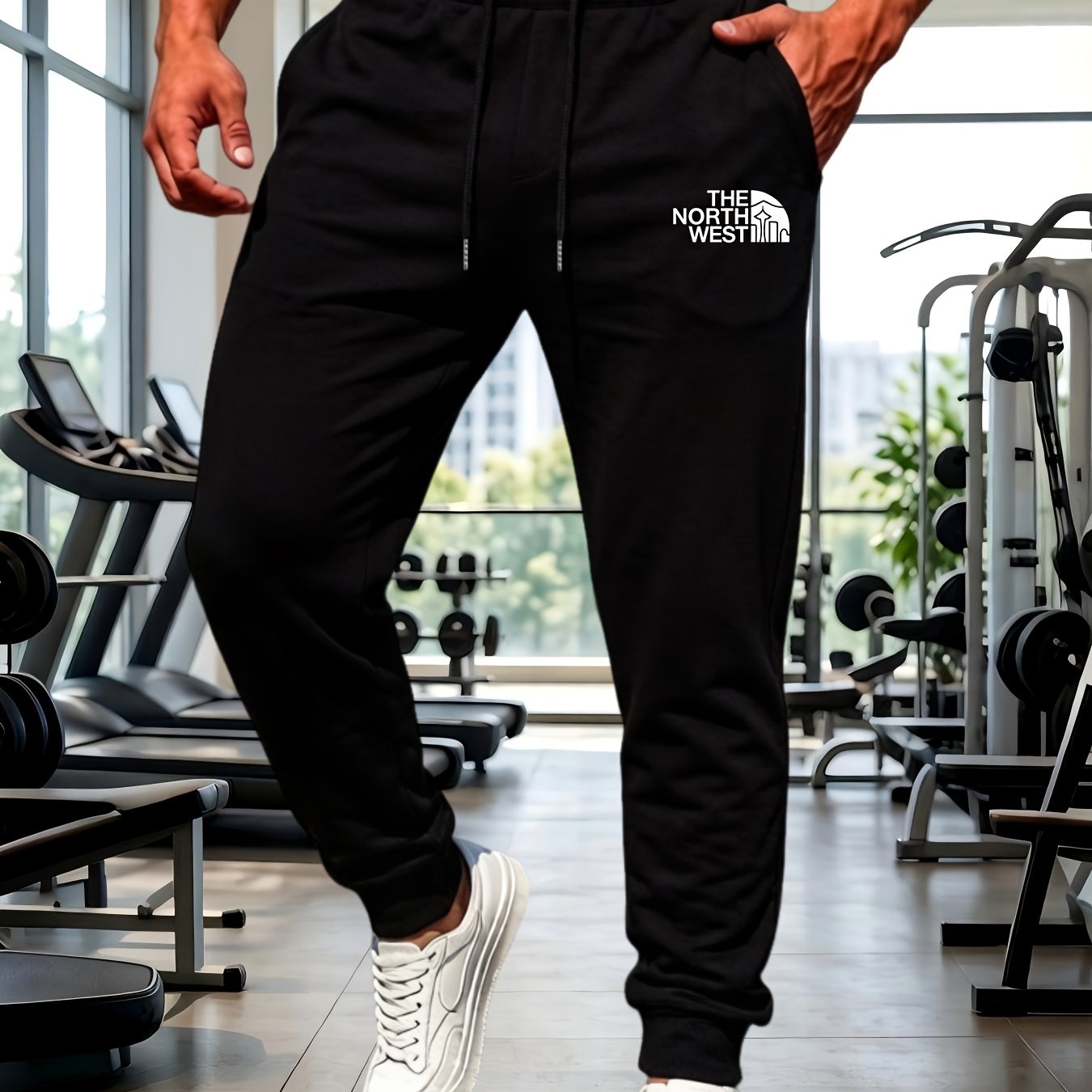 TEMU Trousers For Men High Quality | Men's Casual Sports Sweatpants With Hem, Loose Fit For Fitness And Running