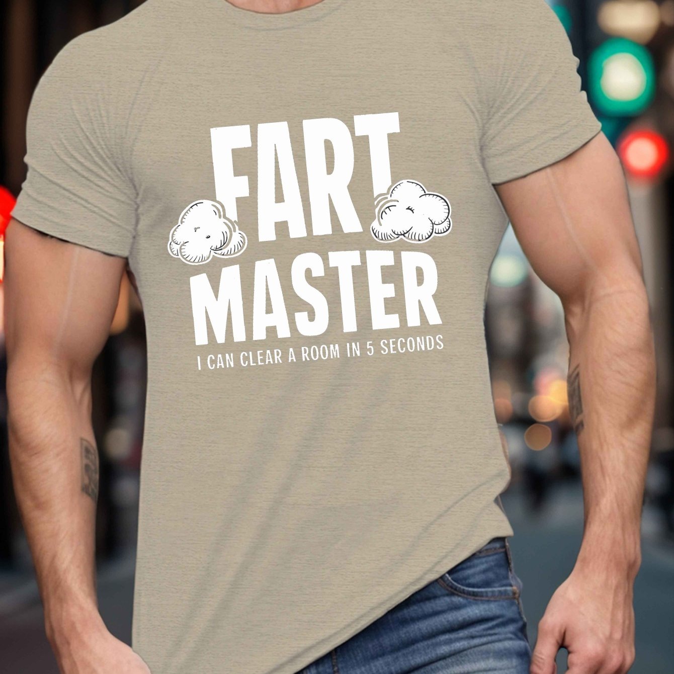 TEMU Fart Tee Shirt, Tees For Men, Casual Short Sleeve T-shirt For Summer