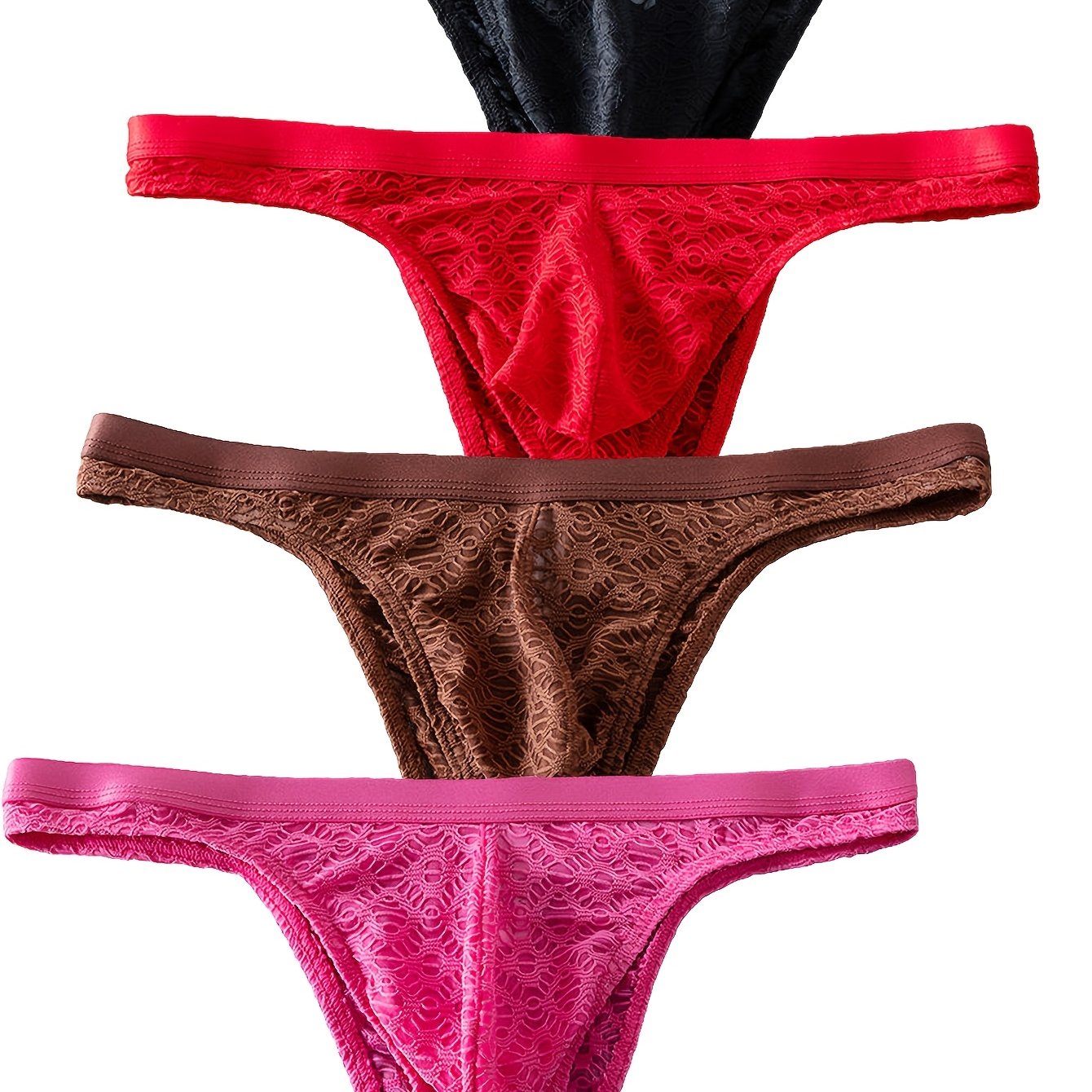 TEMU Lot de 4 slips triangles pour homme, en transparente à bretelles fines, coupe haute, , extensibles, près du corps, taille basse, fins, de sport,