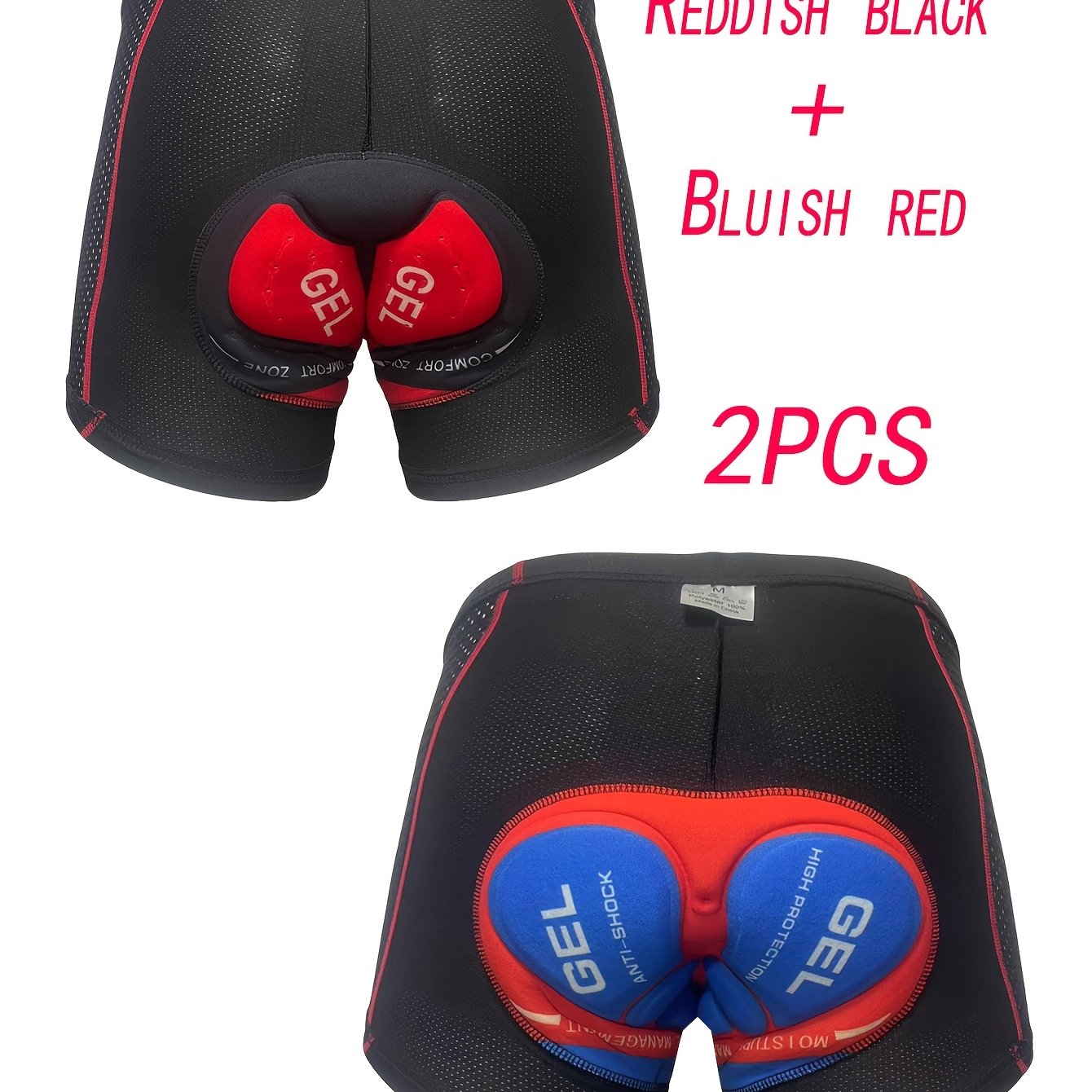 2pcs Gel Printed 5d Seat Cushion, Mesh Fabric , Stretch, Moisture-wicking Quick-, Form-fitting Men's Cycling Underwear