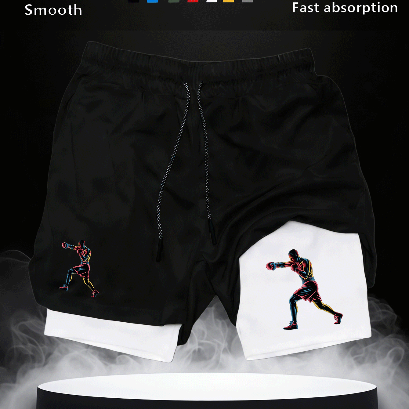 TEMU Men'-layer Athletic Shorts, Quick-dry Breathable Fitness Pants, Running Training Anti-sheer Comfortable Elastic Waist Drawstring Casual Bermuda