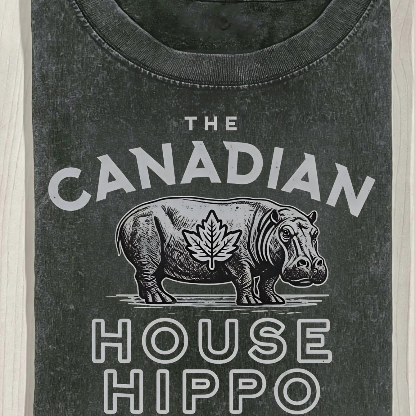 TEMU T-shirt délavé 230G à motif graphique The Canadian , style rétro vintage, streetwear décontracté pour tous , cadeau de de la fête du Canada