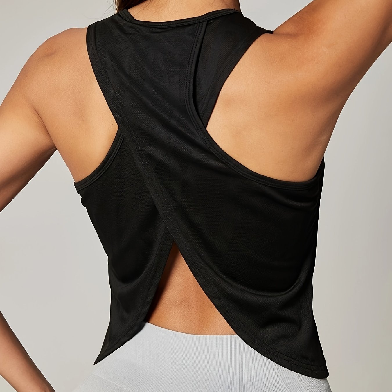 E-shop 1 Stück Damen Fitness Training Atmungsaktiv Schnelltrocknend Sportliches Geometrisches Muster Laufen Yoga T-Shirt Tank Top