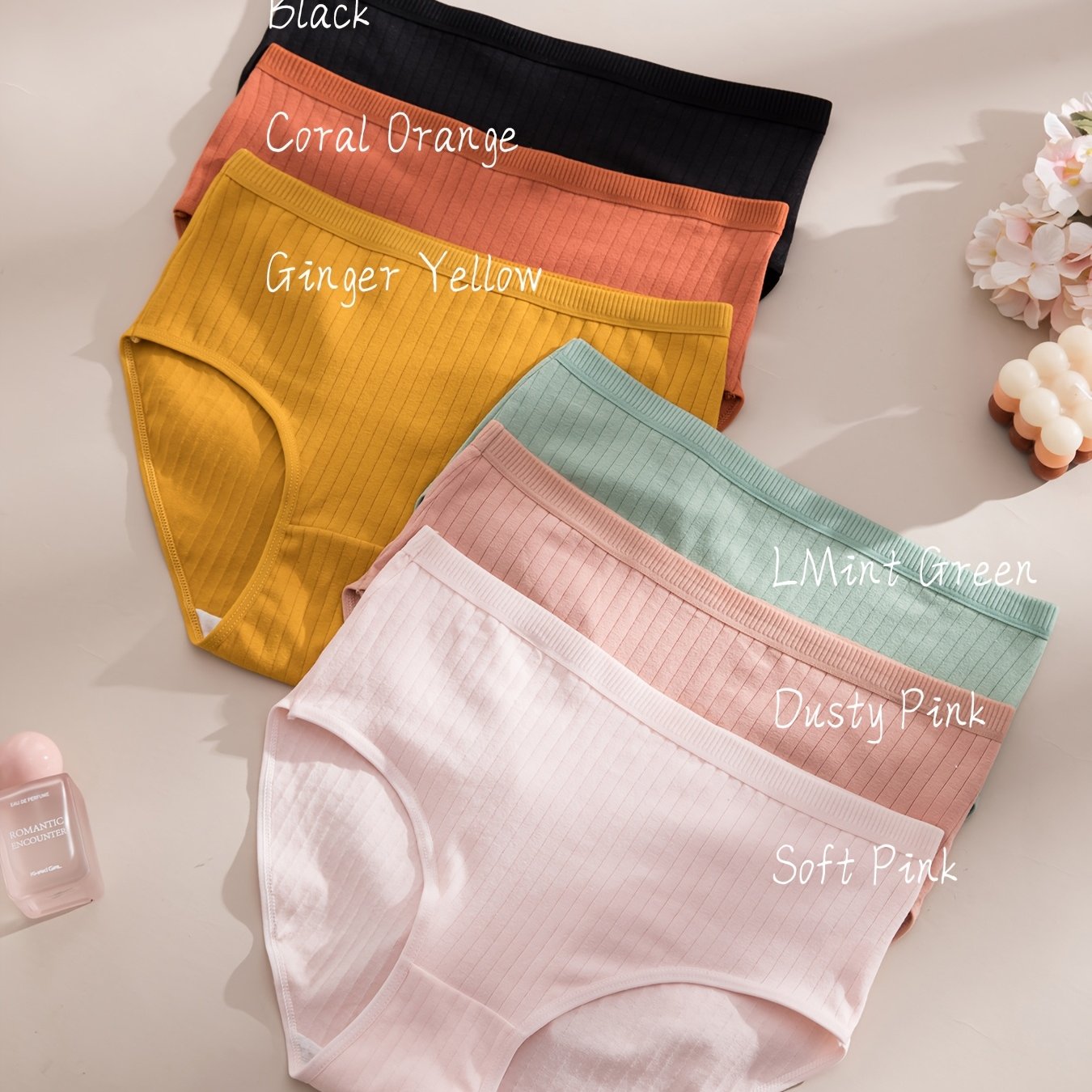 A Pack Of 6 Women's Panties, Featuring A Comfortable Mid-rise Design And A Regular Fit, Ideal For Spring And Autumn. Seamless Briefs Have A Breathable And Gusset