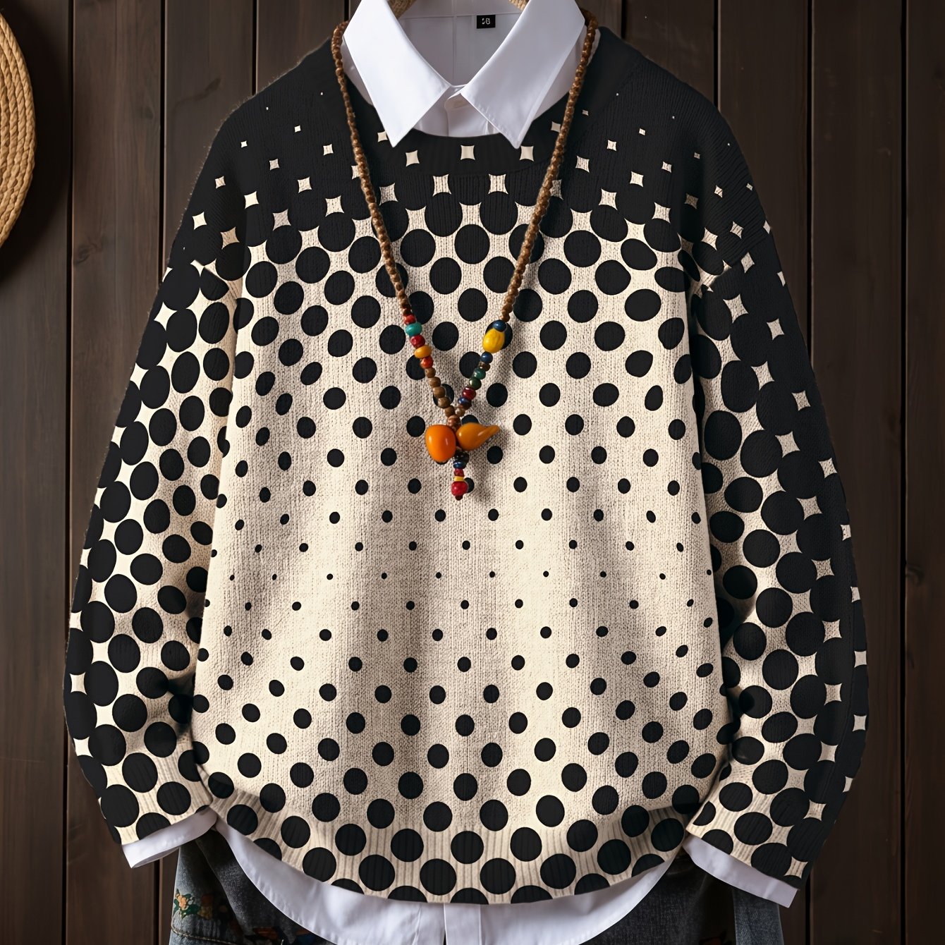 TEMU Pull léger à manches longues et col ras du cou universel pour femme, imprimé intégral, vêtement tendance, motif à Ultra HD, parfait pour des