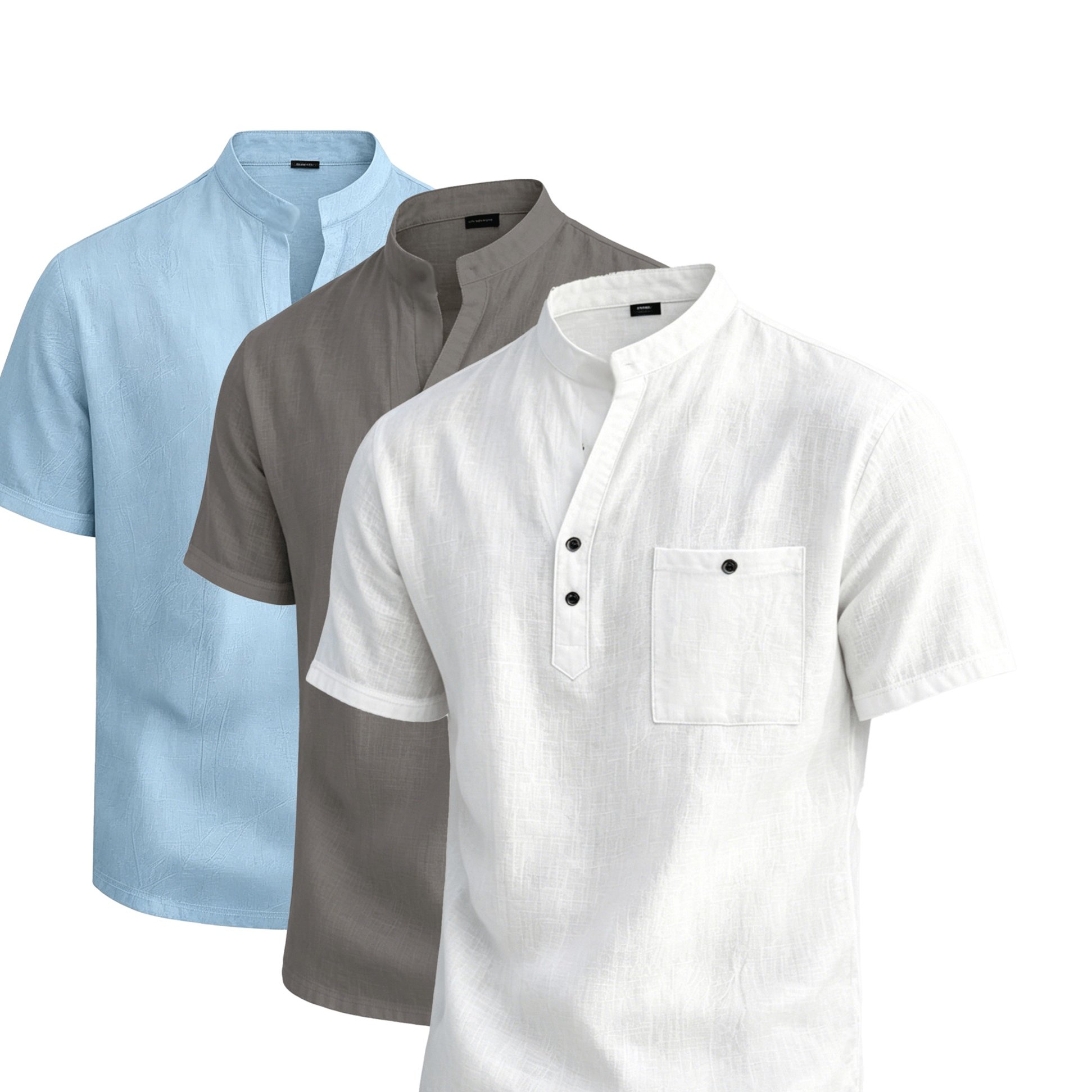 TEMU Lot de 3 T-shirts décontractés de sport en lin, hauts respirants à manches courtes à séchage rapide, maillots de course, t-shirts -humidité à