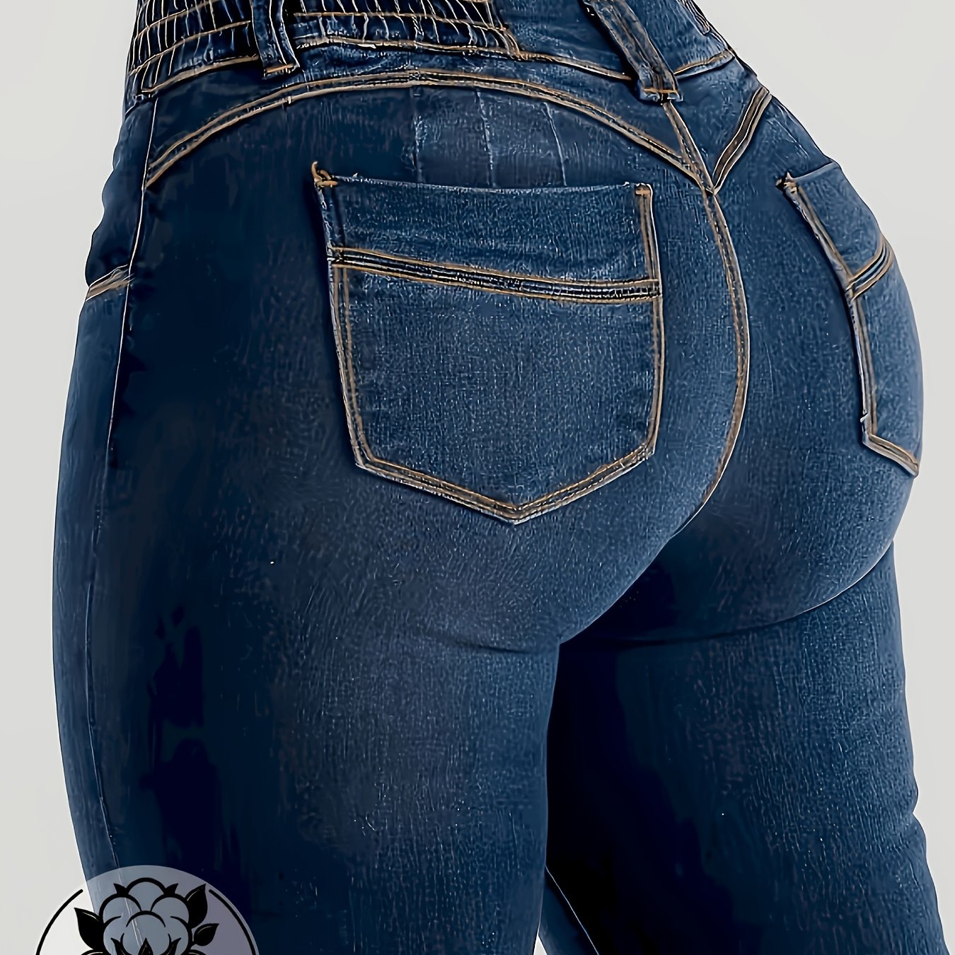 Fashionable High-waisted Skinny Jeans For Women With A Lifting Design, Featuring Washed Denim And An Elastic Waistband