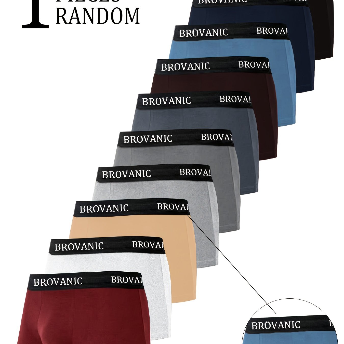 1pc Random Men's Letter Belt Boxer Briefs, Men's Boxer Briefs, Solid Color, , Breathable And Comfortable, Skin-friendly