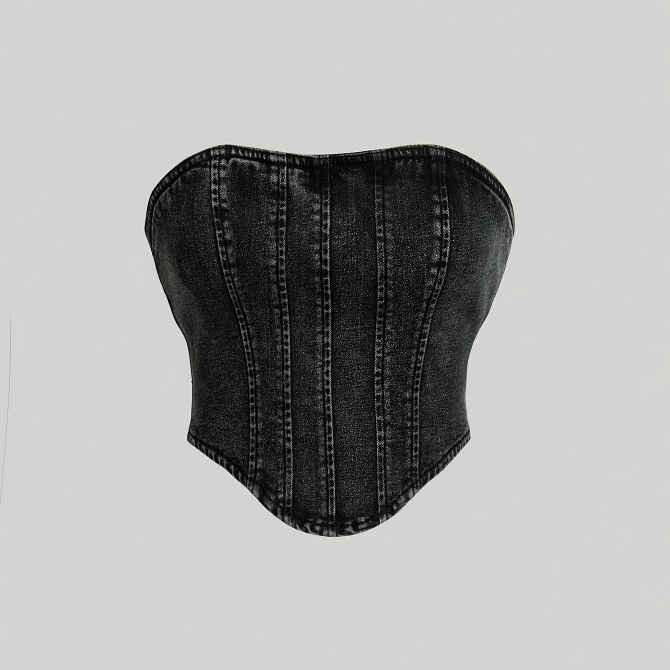 Women's High-stretch Hem Denim Top Casual Denim Tube Top