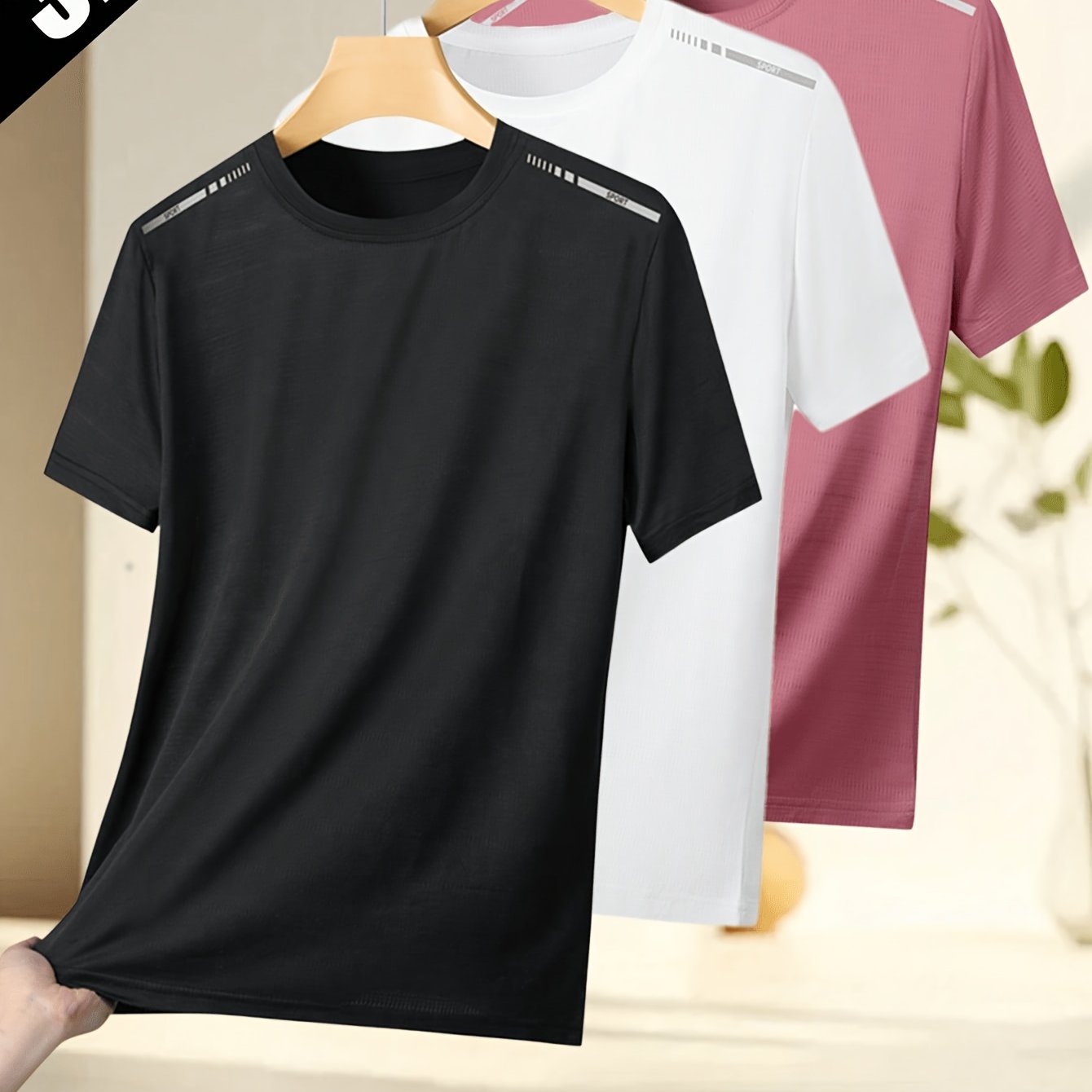 TEMU 3pcs Women's Summer Quick-dry T-shirt, Suitable For S & Outdoors,,, Travel, Comfortable And Form-fitting