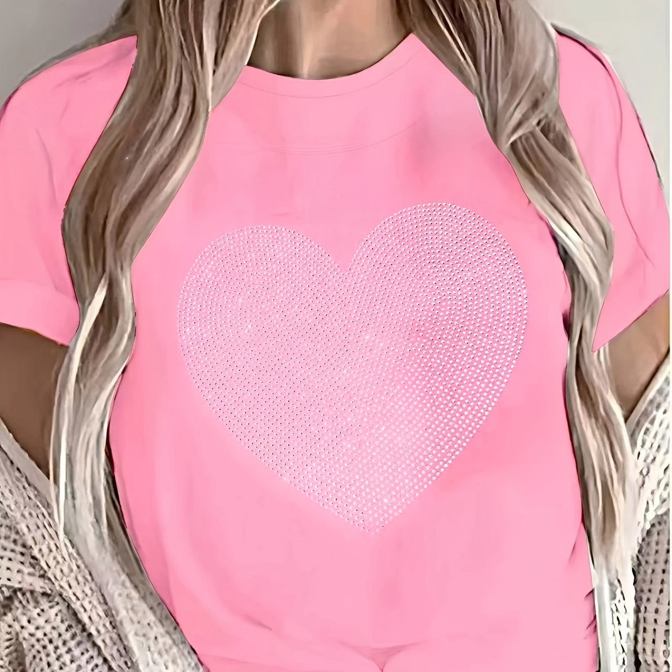 TEMU Women's Fashion Rhinestone T-shirt